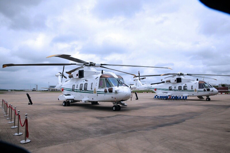 FG hands over 2 presidential helicopters to Air Force