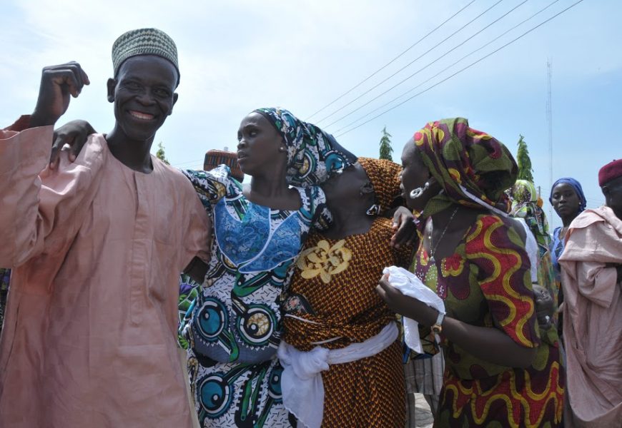 Released Chibok girls reunite with families