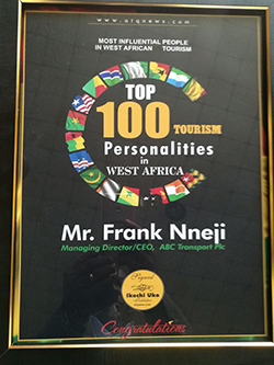 Frank Nneji, ABC Transport boss, gets West African tourism award