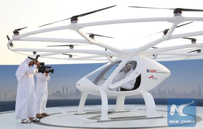 Self-flying taxi debuts in Dubai