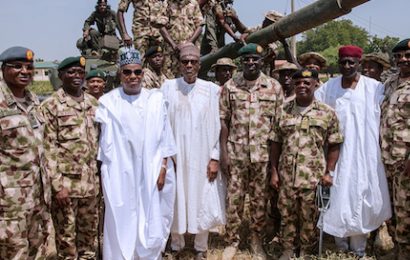 Buhari in Maiduguri, lauds military