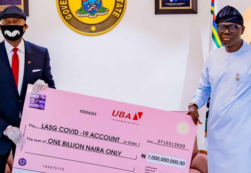 UBA Presents N1b Cheque To Lagos Government