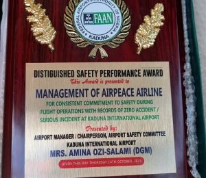 Air Peace Gets Second Safety Performance Award In Three Months