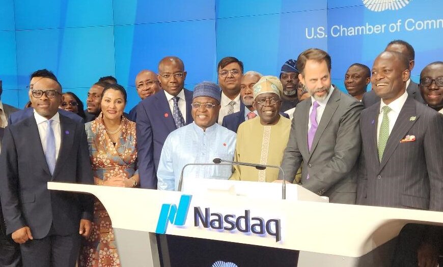 Tinubu Rings Closing Bell At NASDAQ, Says Nigeria Open For Investment 