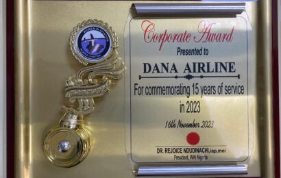WIA Honours Dana Air As Airline Wins CSR Award