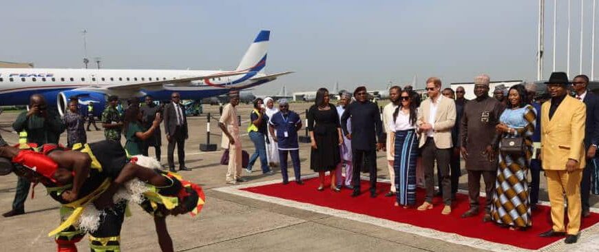 Prince Harry And Meghan Fly Air Peace To Lagos
