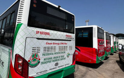 FG Hands Over CNG-Powered Buses To NURTW, RTEAN, NARTO