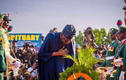 Tinubu Leads Tribute As Late COAS Is Buried